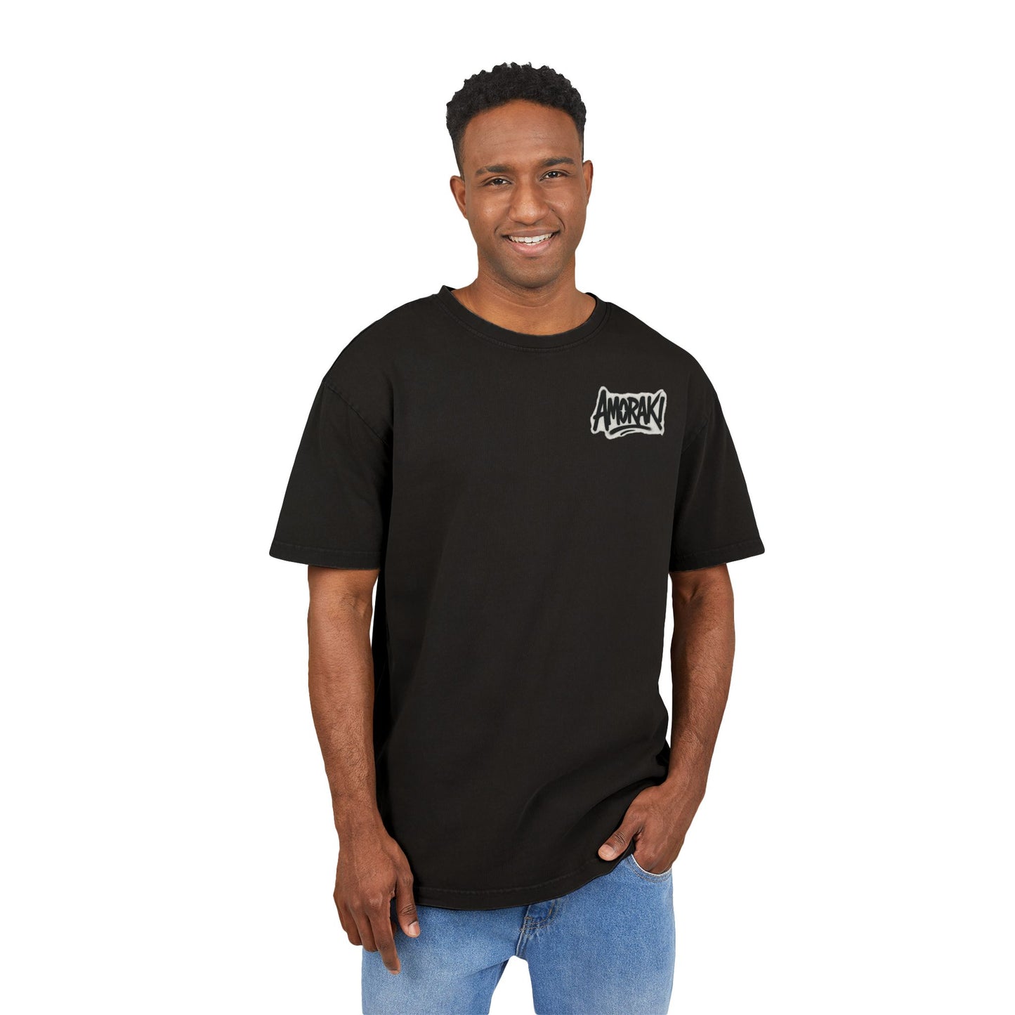 Men's Acid Washed Oversized Tee with Rose Design, Vintage Tee, Casual Wear, Street Style Fashion, Unisex Graphic Shirt