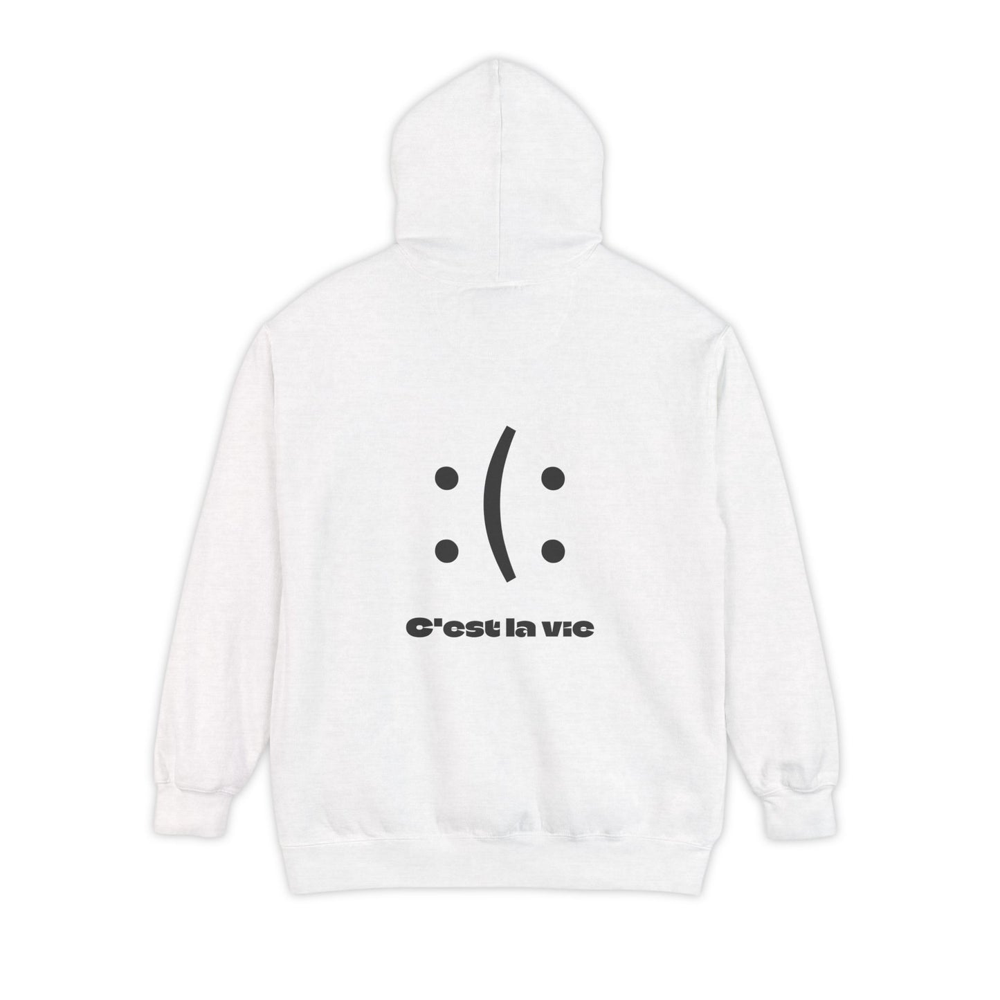 Unisex Garment-Dyed Hoodie - C'est La Vie with Smiley Face