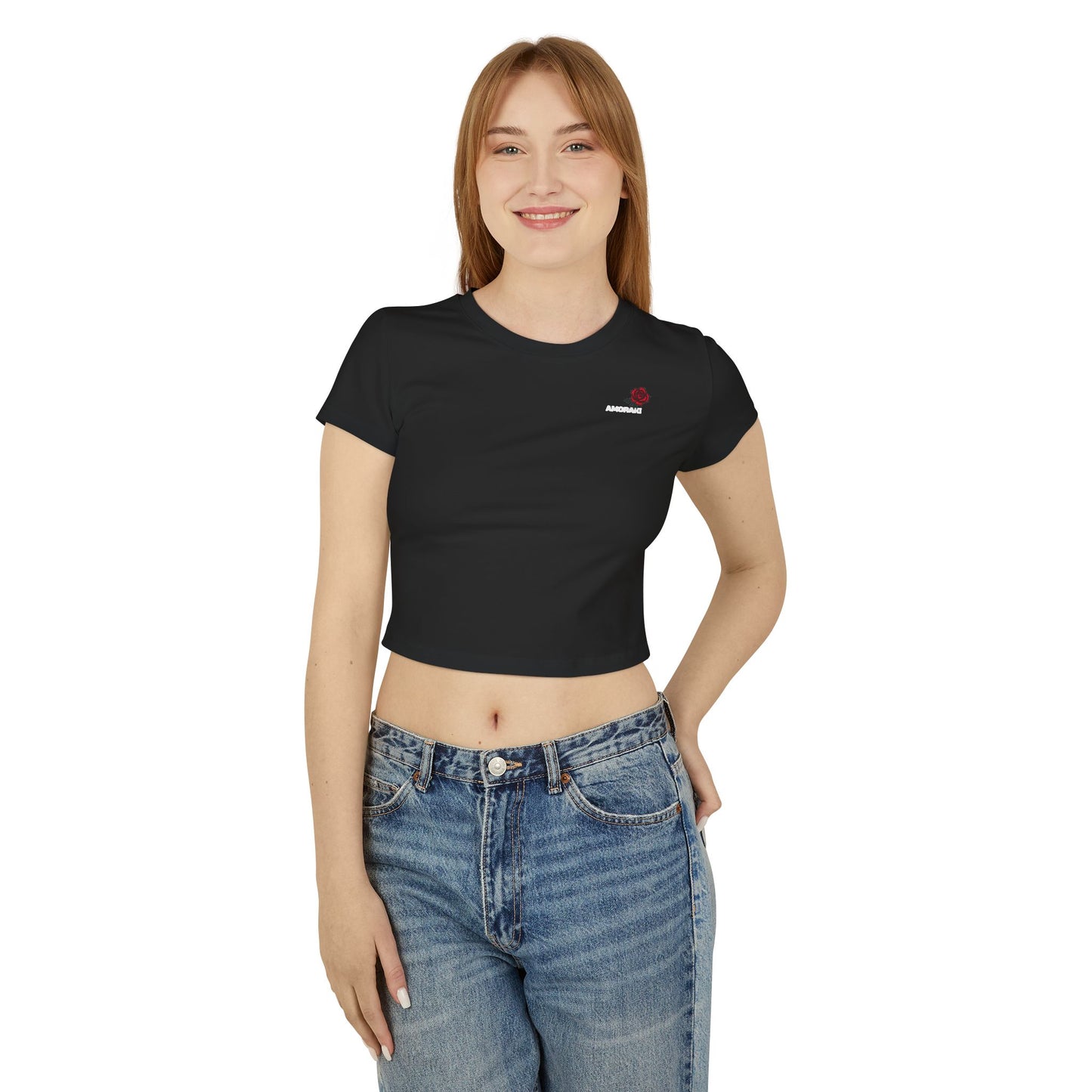 Floral Embroidered Women's Baby Tee - Casual Summer Style