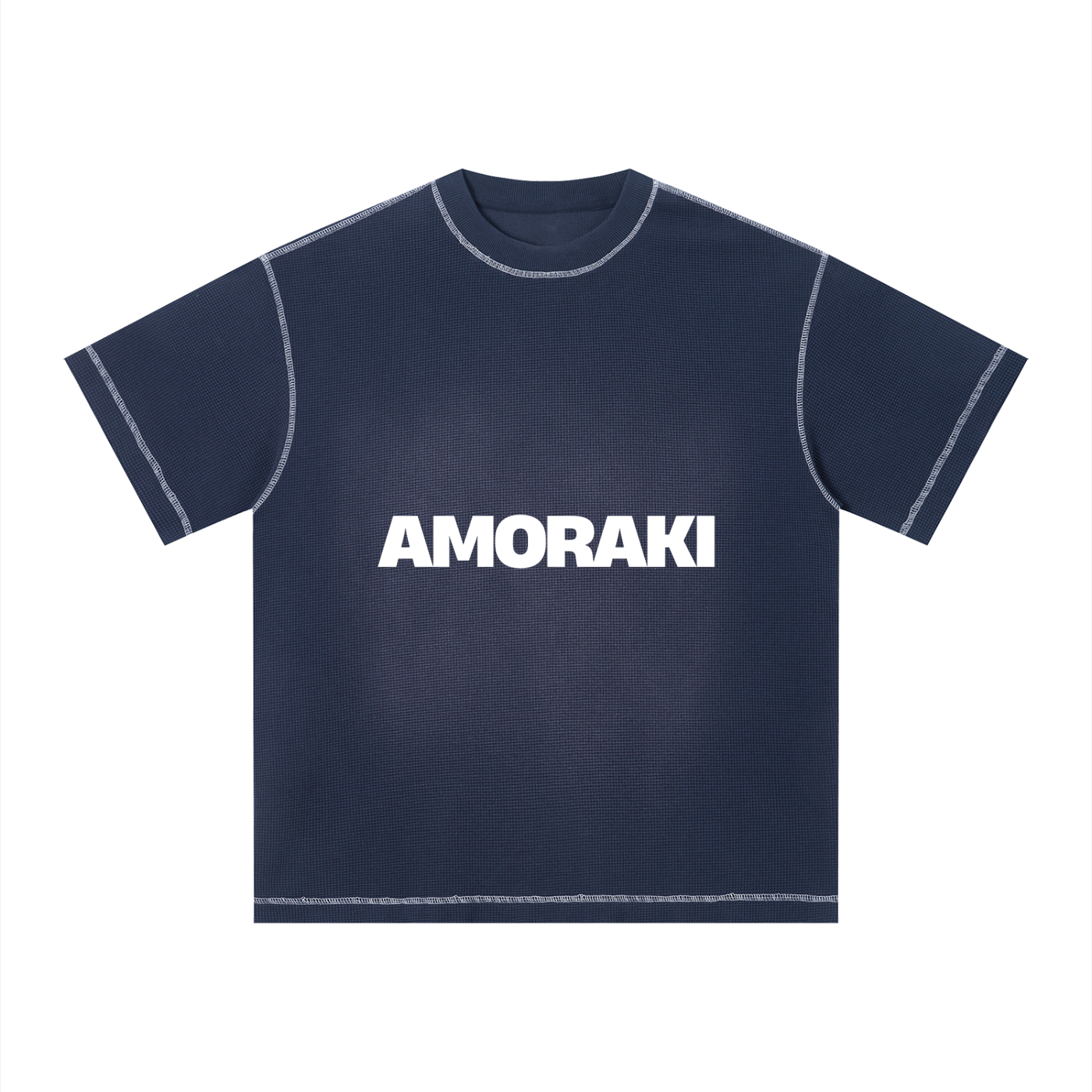AMORAKI UNISEX SUNFADE WAFFLE BOXY TEE