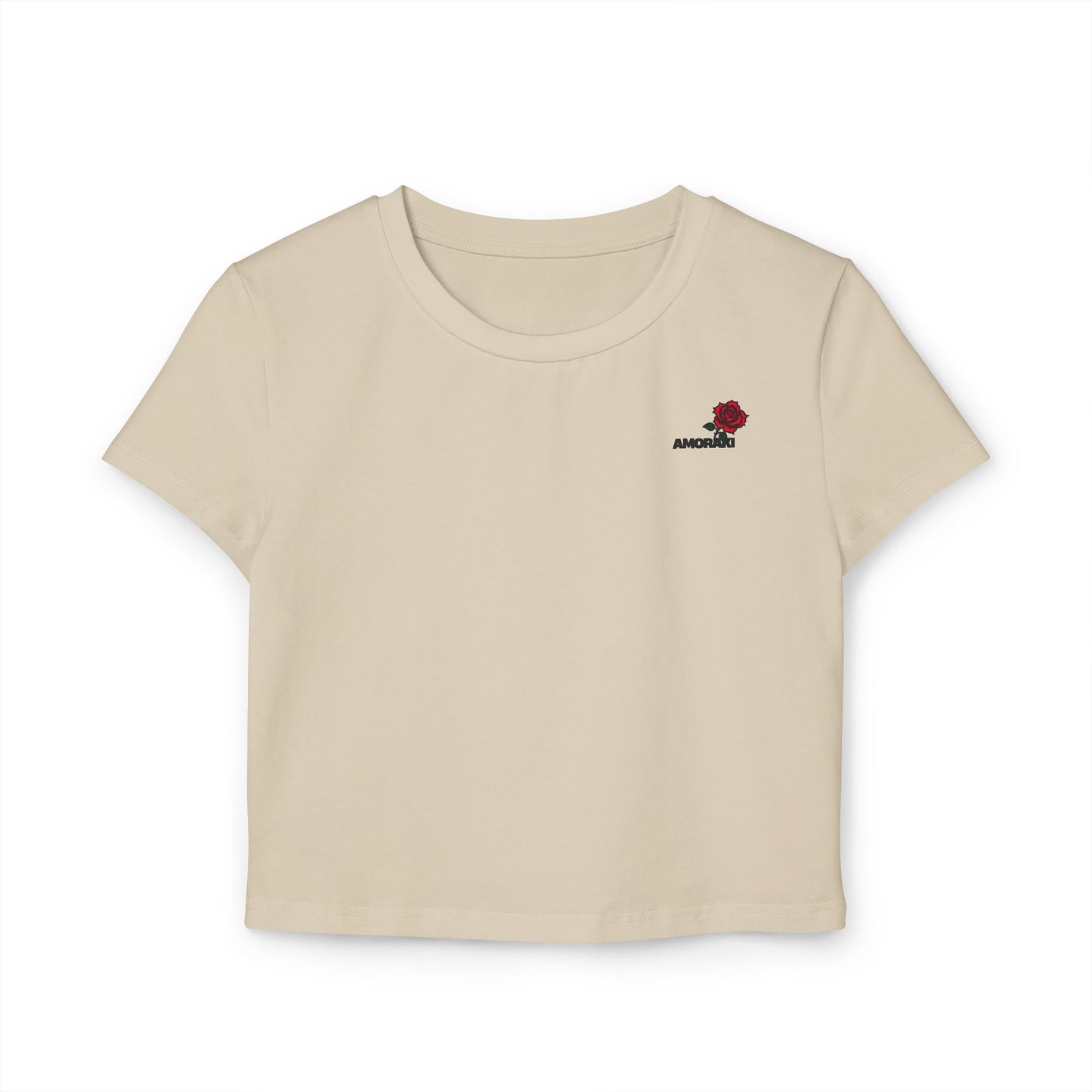 Floral Embroidered Women's Baby Tee - Casual Summer Style