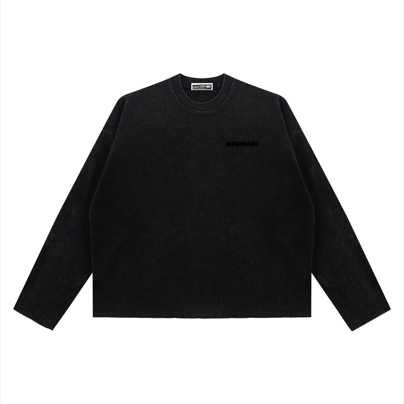 AMORAKI VINTAGE WASH WAFFLE BOXY TEE