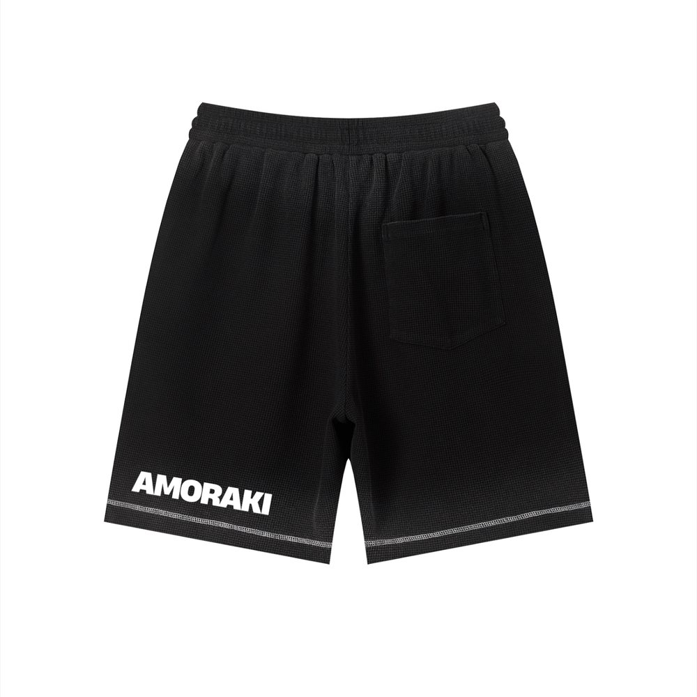 AMORAKI UNISEX SUNFADE WAFFLE SHORTS
