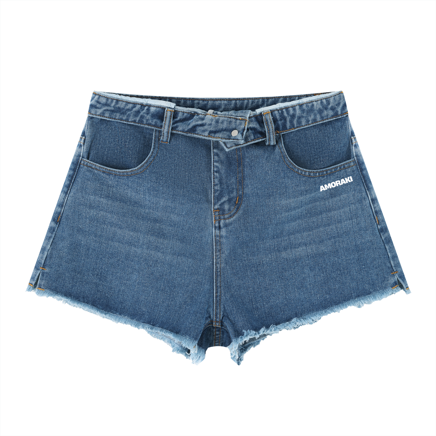 AMORAKI VINTAGE WASH DENIM SHORTS