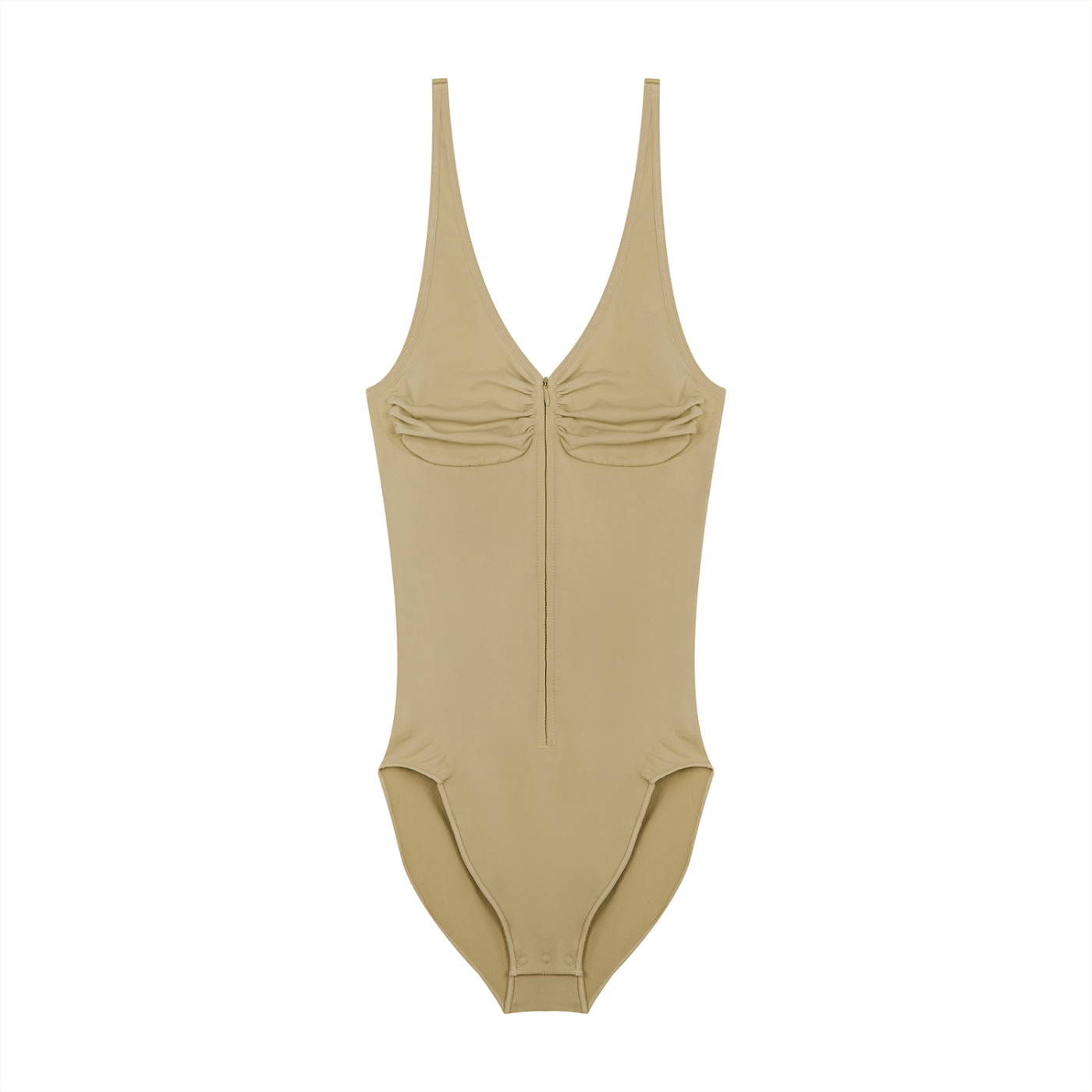 AMORAKI FULL-ZIP RUCHED BODYSUIT