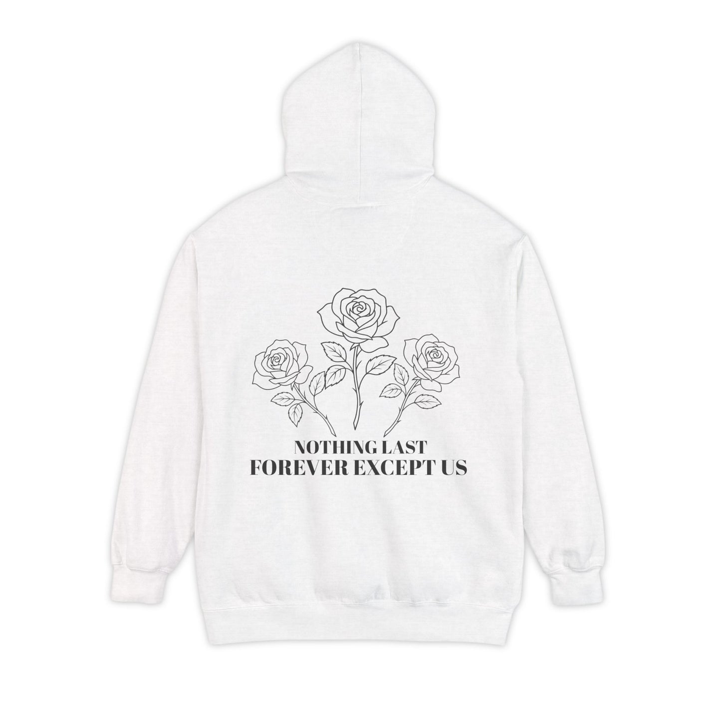 Unisex Garment-Dyed Hoodie with Floral Design, Cozy Hoodie, Casual Stylish Sweatshirt, Gift for Friends, Valentine’s Gift, Everyday Wear