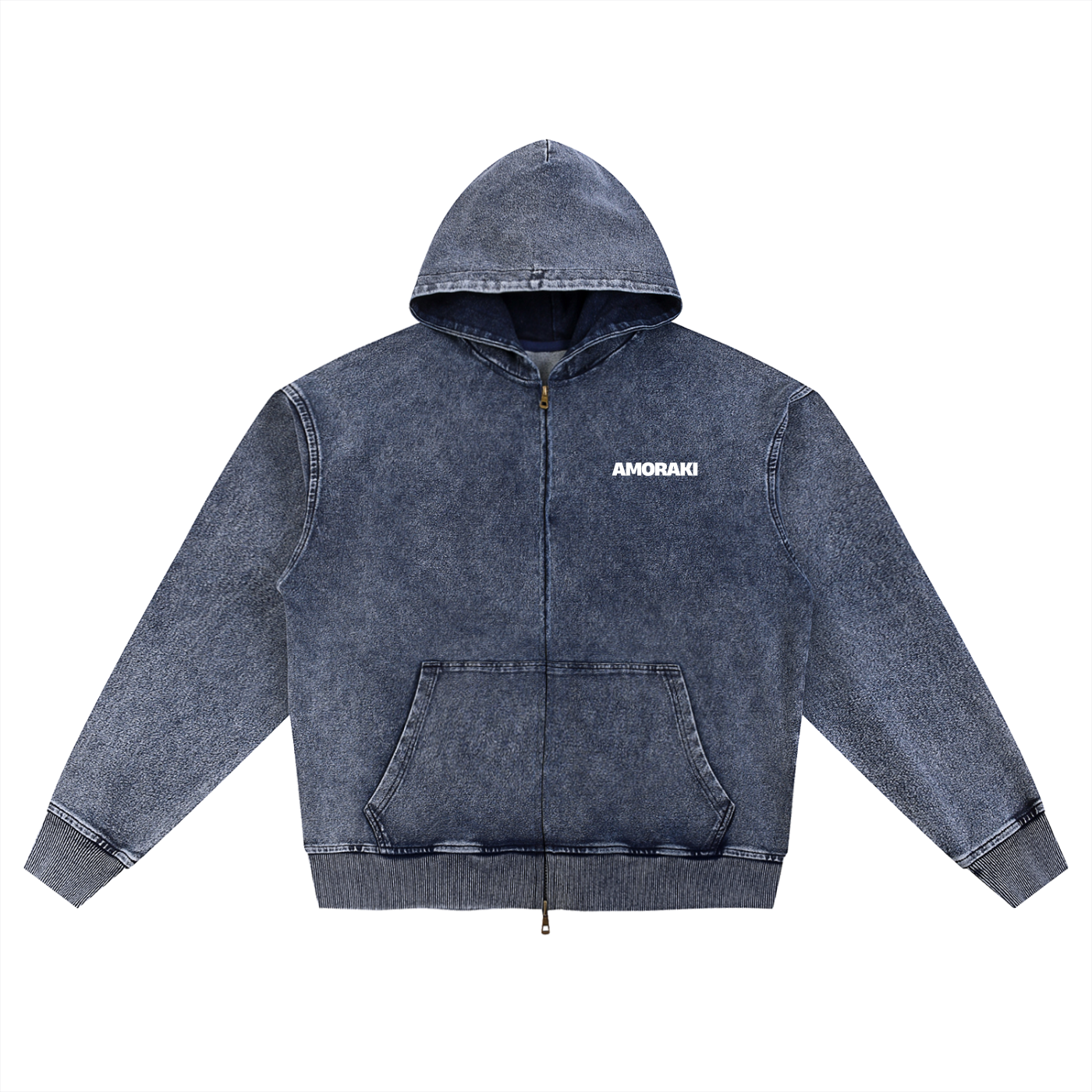 AMORAKI SNOW WASH ZIP HOODIE