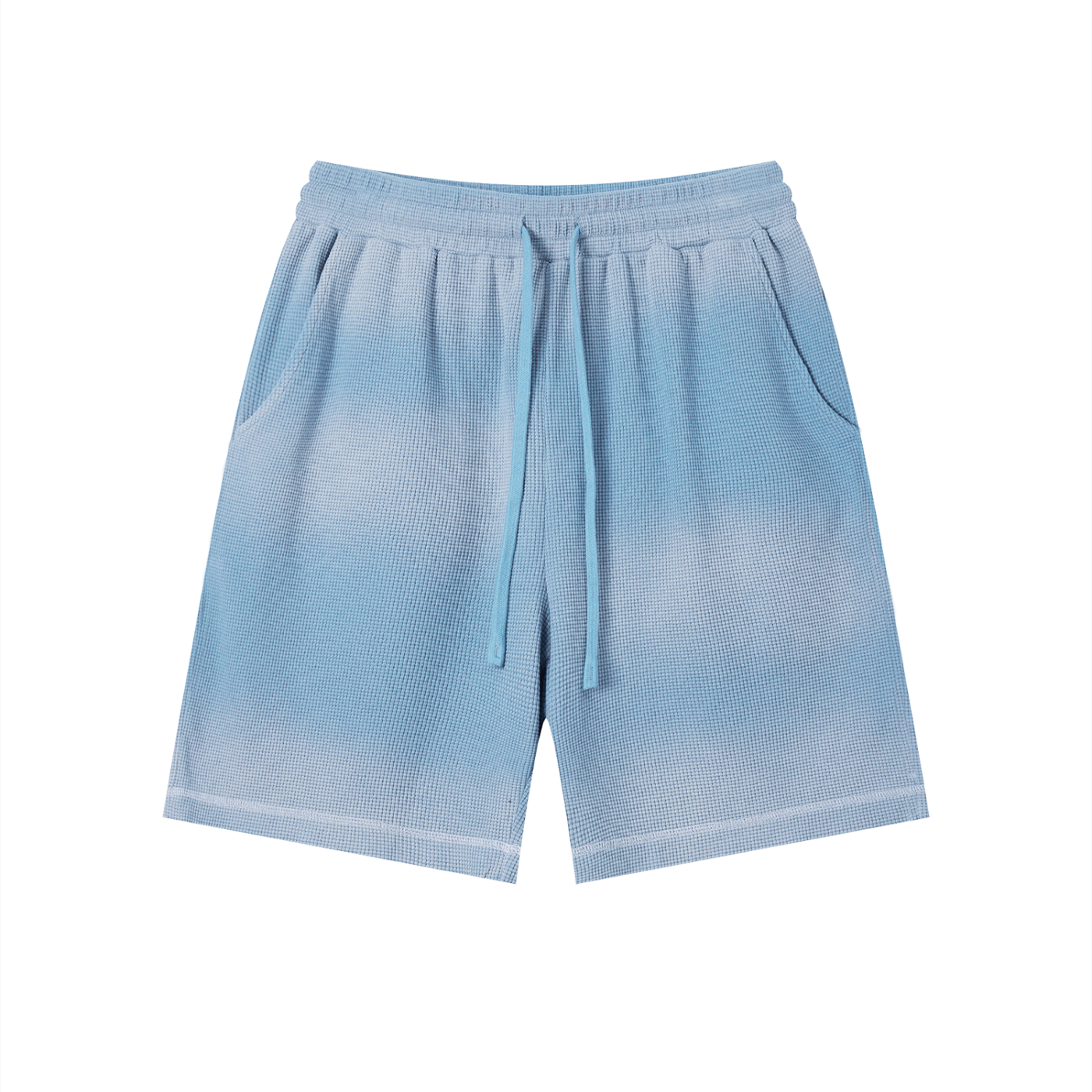 AMORAKI UNISEX SUNFADE WAFFLE SHORTS