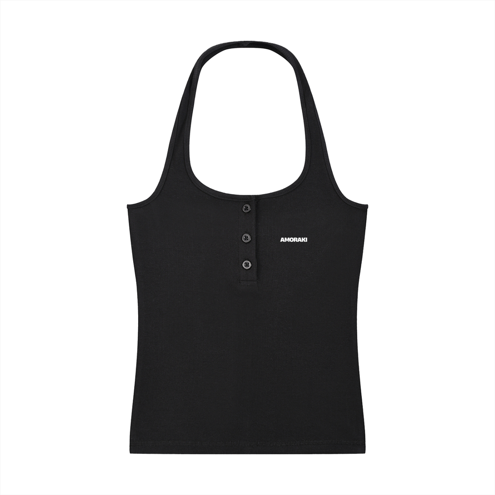 AMORAKI WOMEN'S RIBBED HENLEY TANK