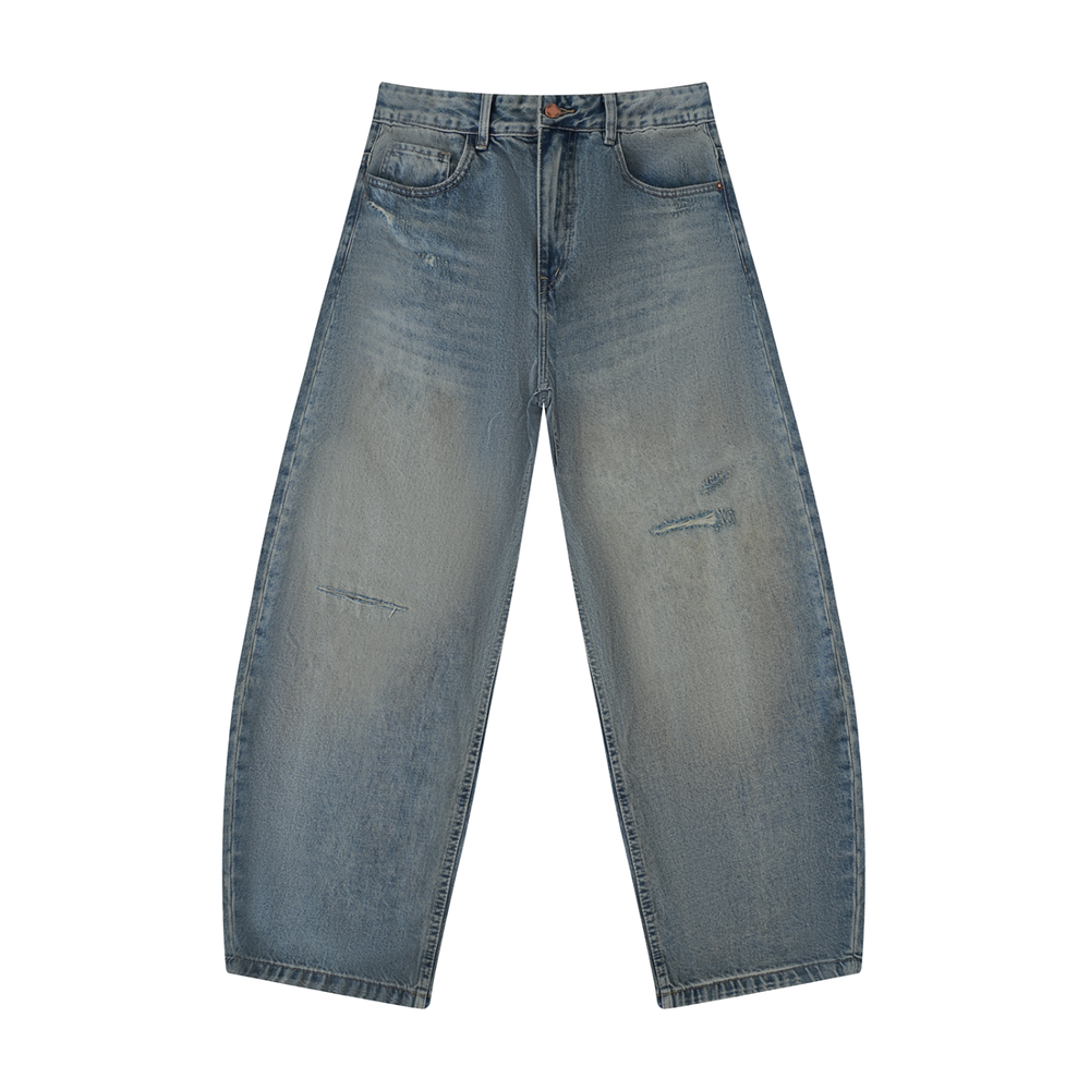 AMORAKI DISTRESSED BARREL DENIM