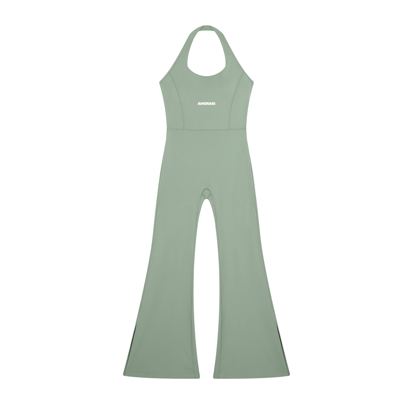 AMORAKI HALTER FLARED JUMPSUIT