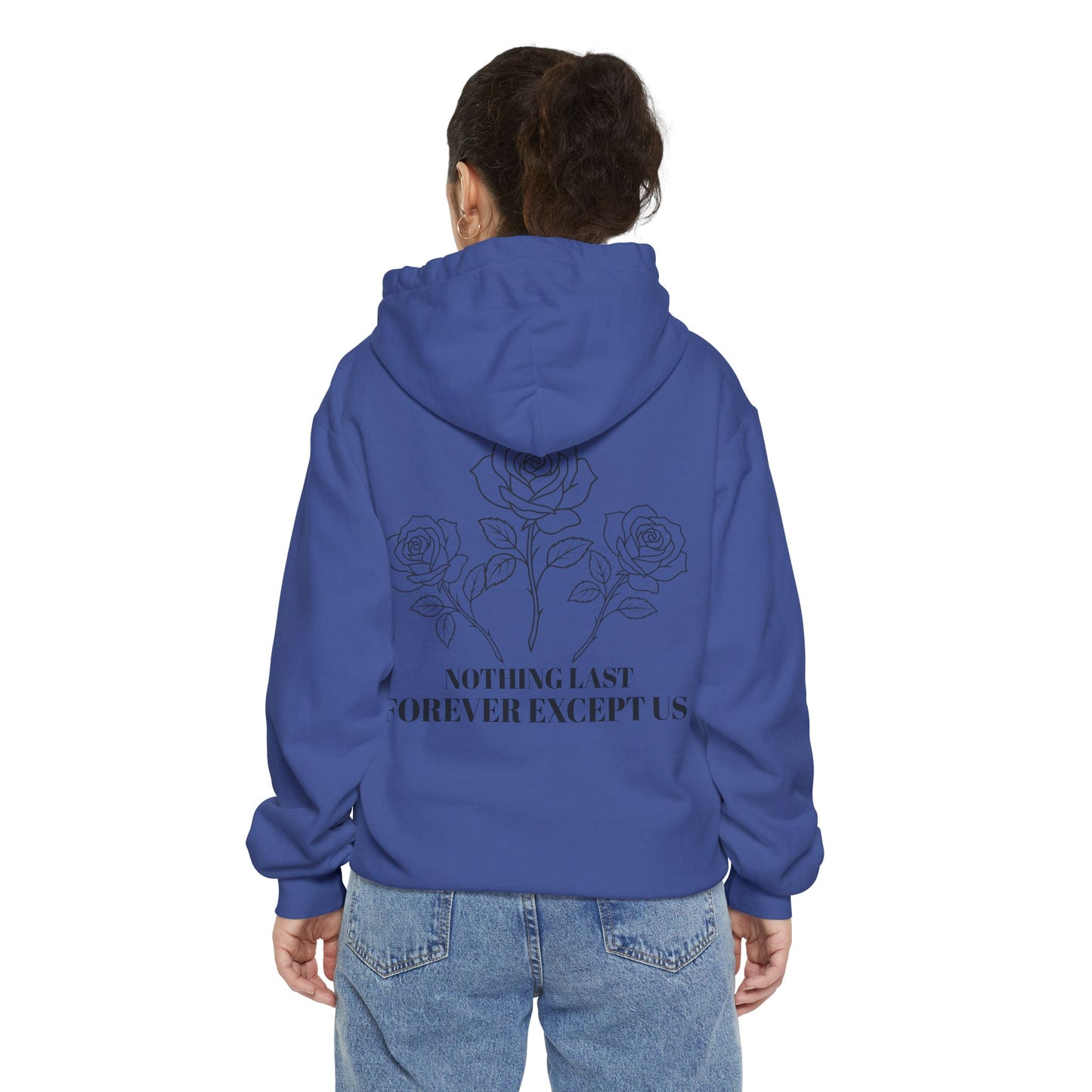 Unisex Garment-Dyed Hoodie with Floral Design, Cozy Hoodie, Casual Stylish Sweatshirt, Gift for Friends, Valentine’s Gift, Everyday Wear
