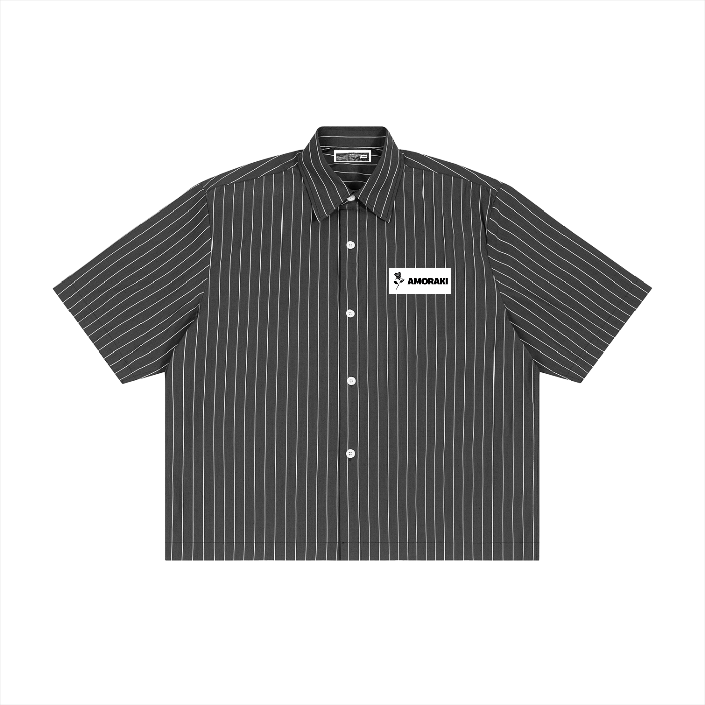 AMORAKI UNISEX STRIPED BOXY SHIRT