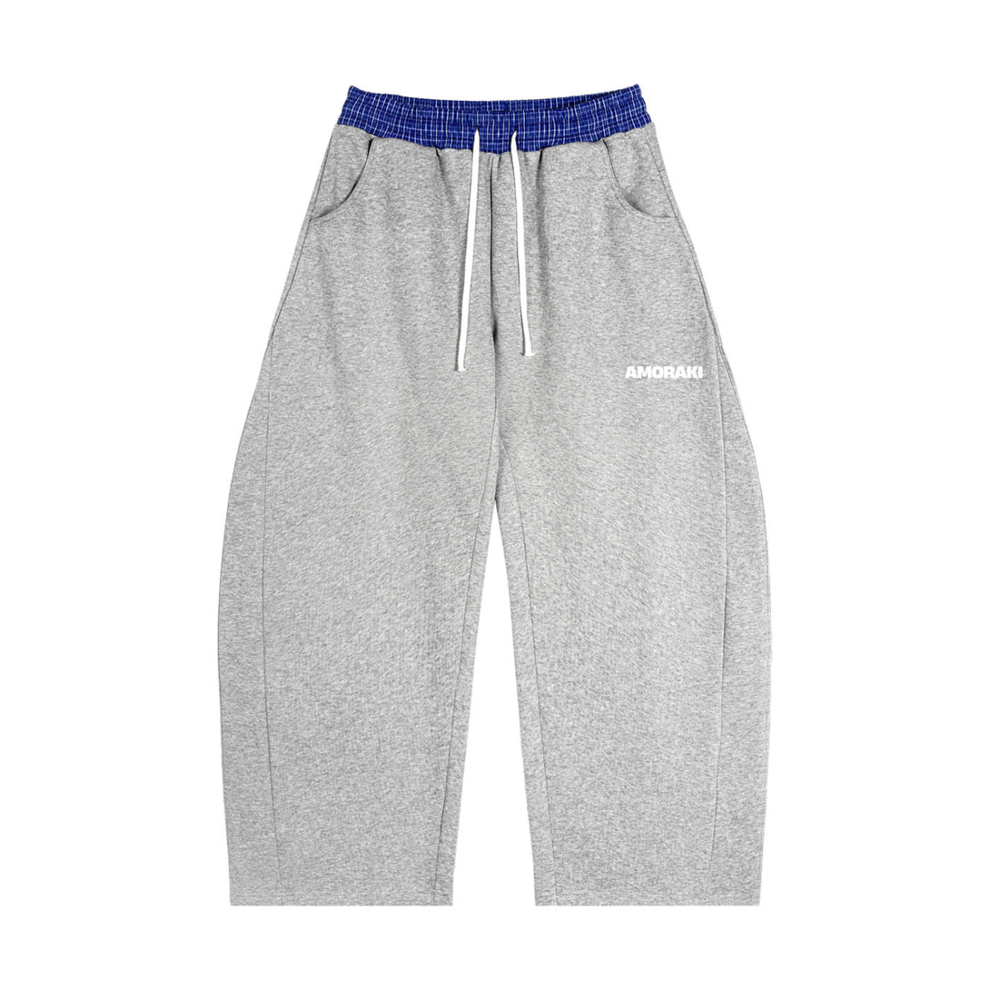 AMORAKI PLAID BARREL SWEATPANTS