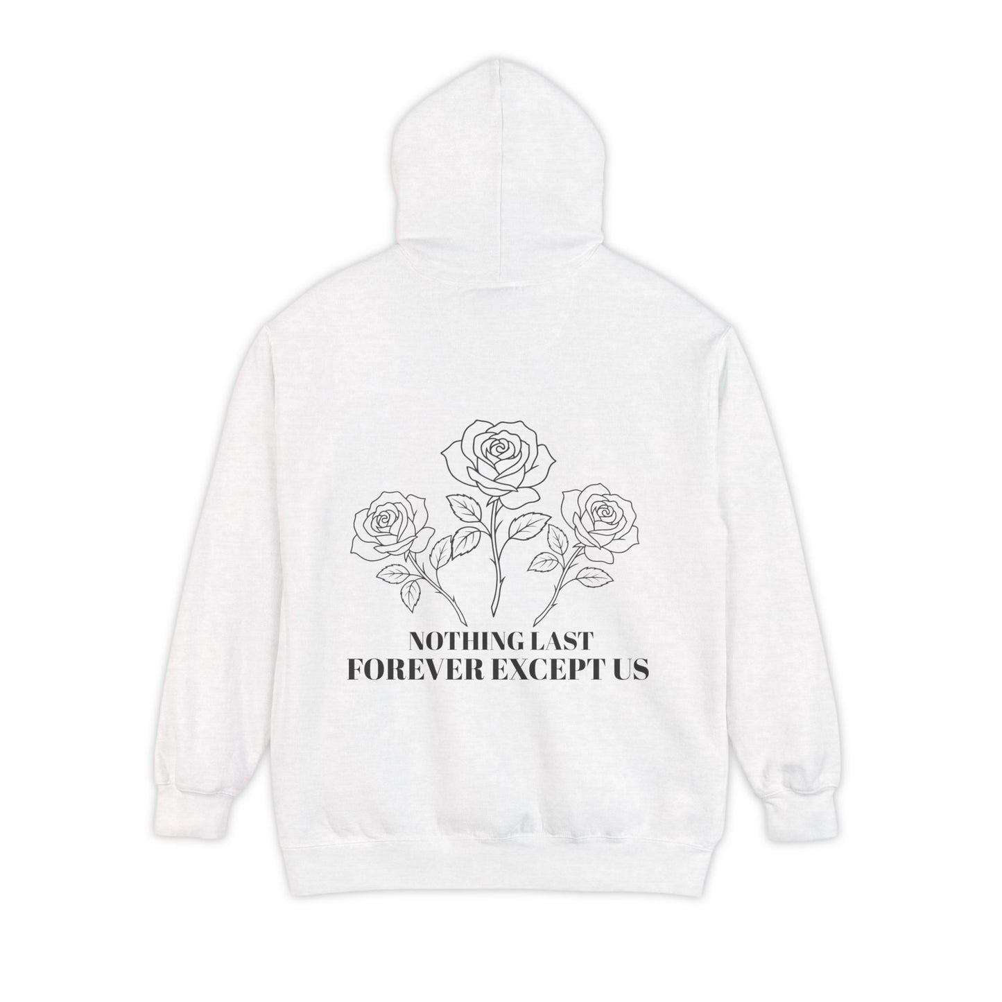 Unisex Garment-Dyed Hoodie with Floral Design, Cozy Hoodie, Casual Stylish Sweatshirt, Gift for Friends, Valentine’s Gift, Everyday Wear