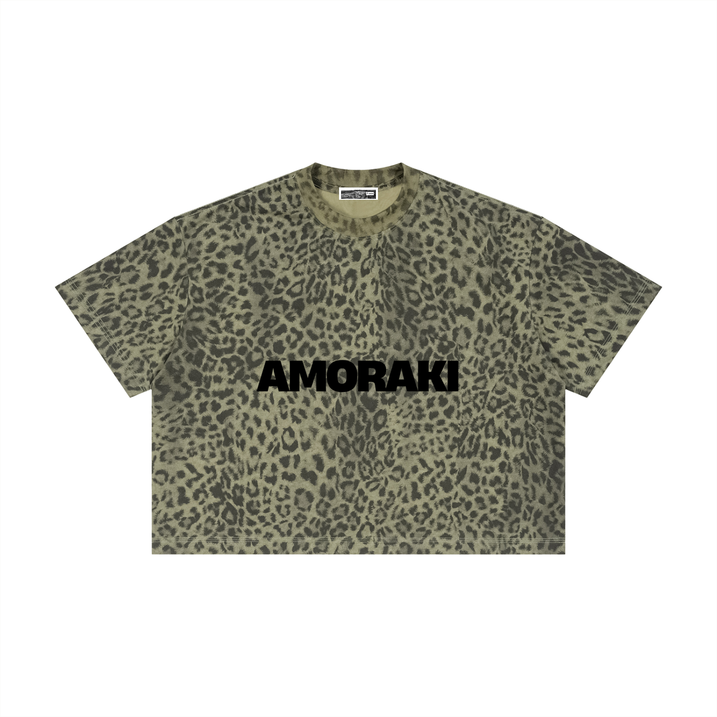 AMORAKI UNISEX LEOPARD BOXY TEE