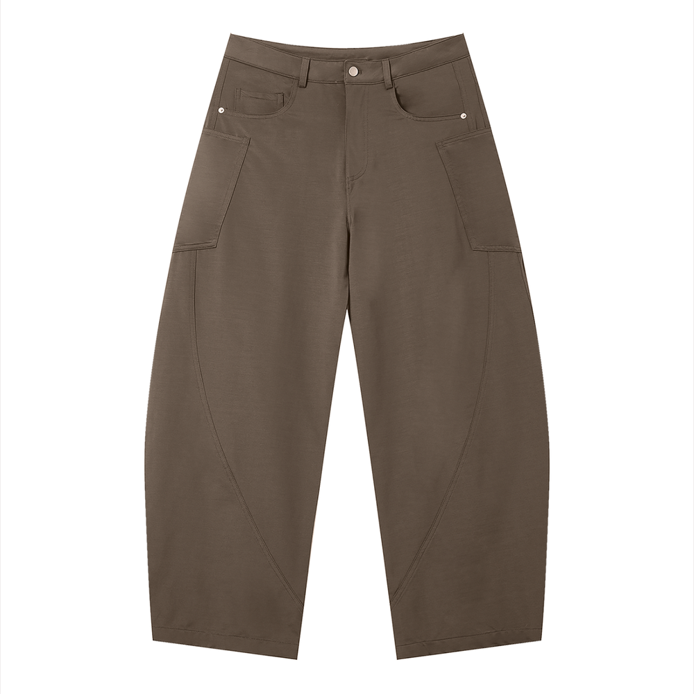 AMORAKI MEN'S STRUCTURED BARREL PANTS