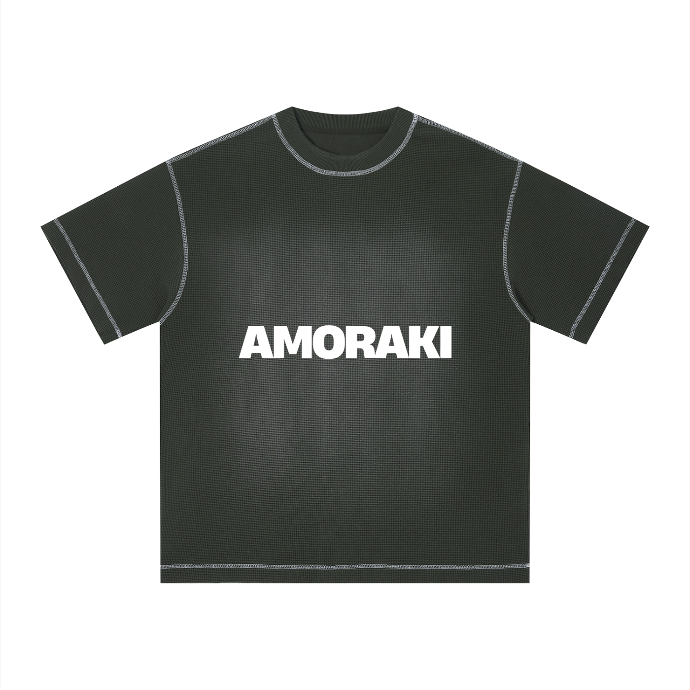 AMORAKI UNISEX SUNFADE WAFFLE BOXY TEE