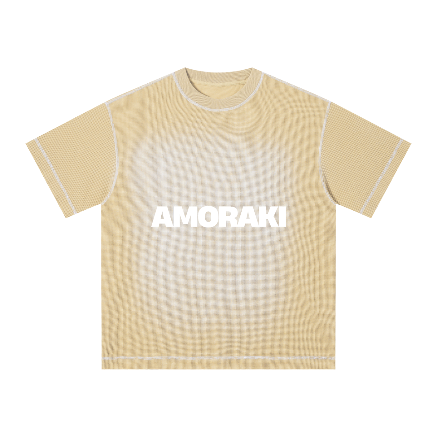 AMORAKI UNISEX SUNFADE WAFFLE BOXY TEE