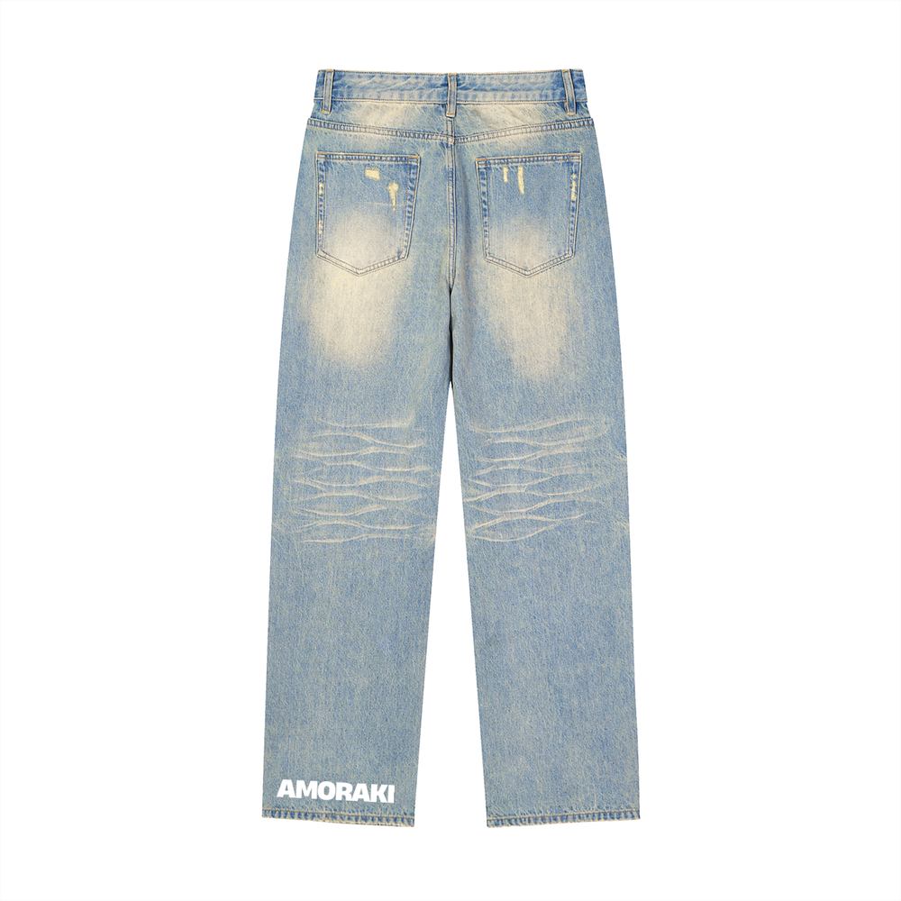 AMORAKI SUN FADED DENIM JEANS
