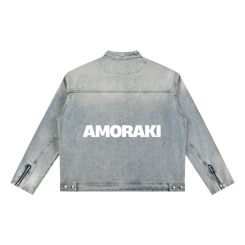 AMORAKI VINTAGE WASH DENIM JACKET