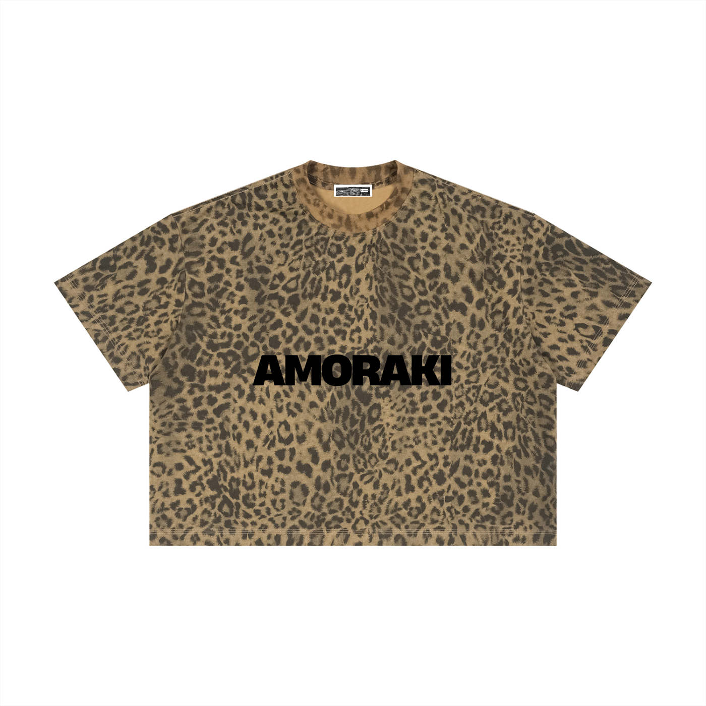 AMORAKI UNISEX LEOPARD BOXY TEE