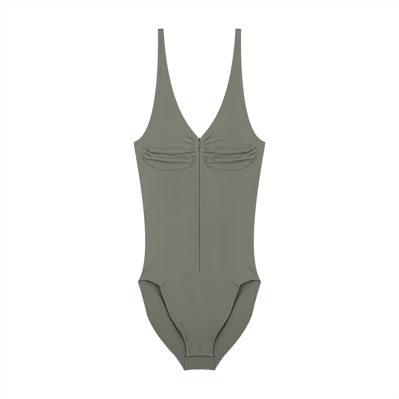 AMORAKI FULL-ZIP RUCHED BODYSUIT