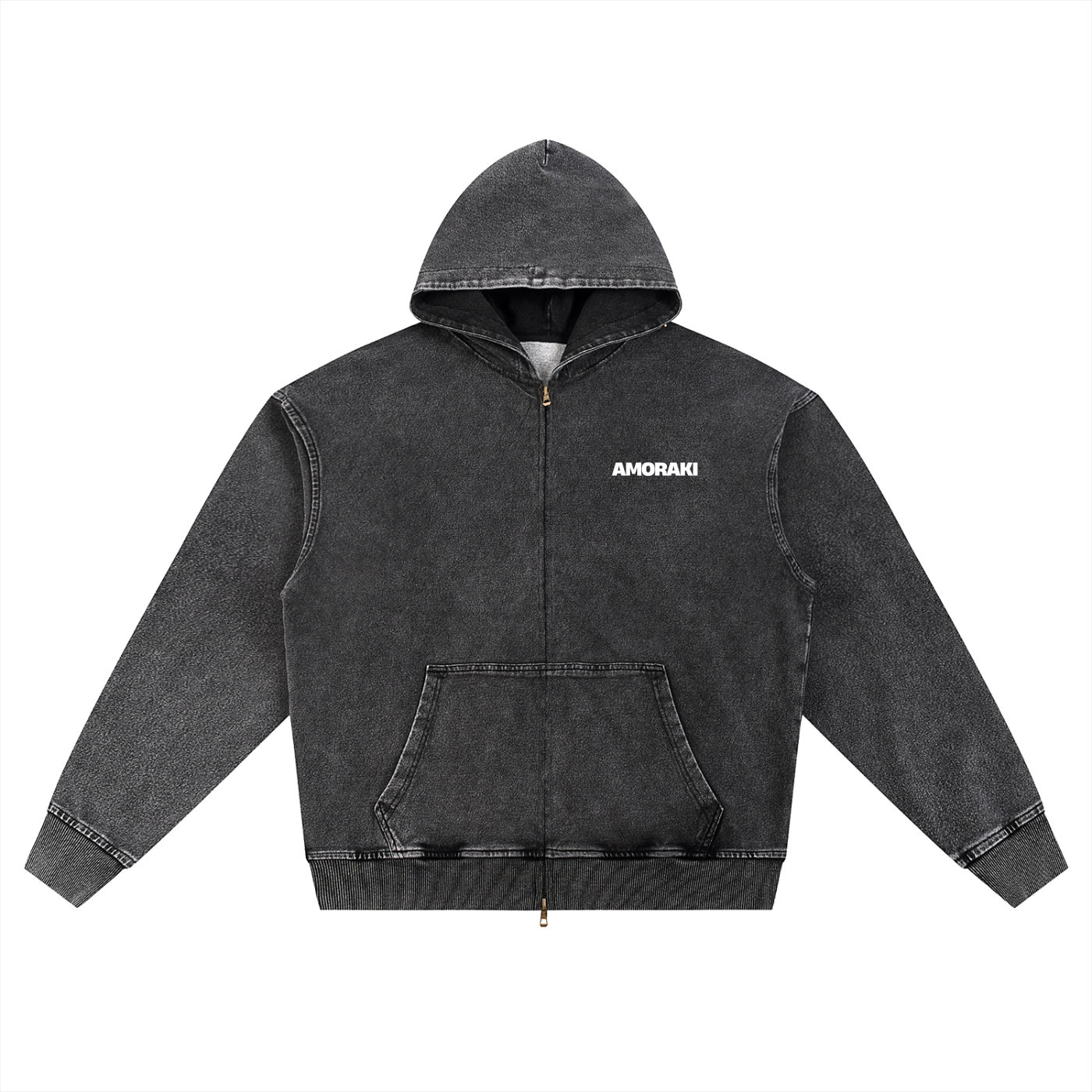 AMORAKI SNOW WASH ZIP HOODIE
