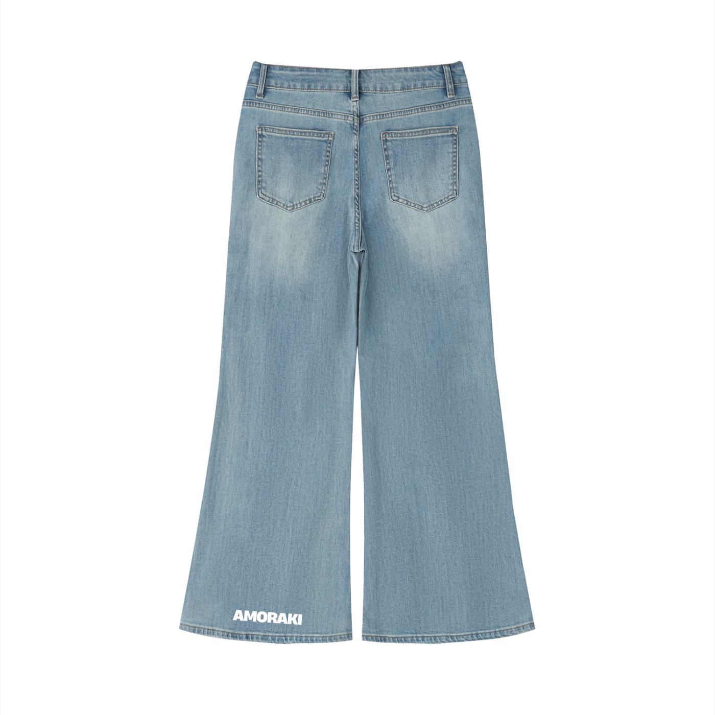 AMORAKI WOMEN'S VINTAGE WASH FLARED DENIM