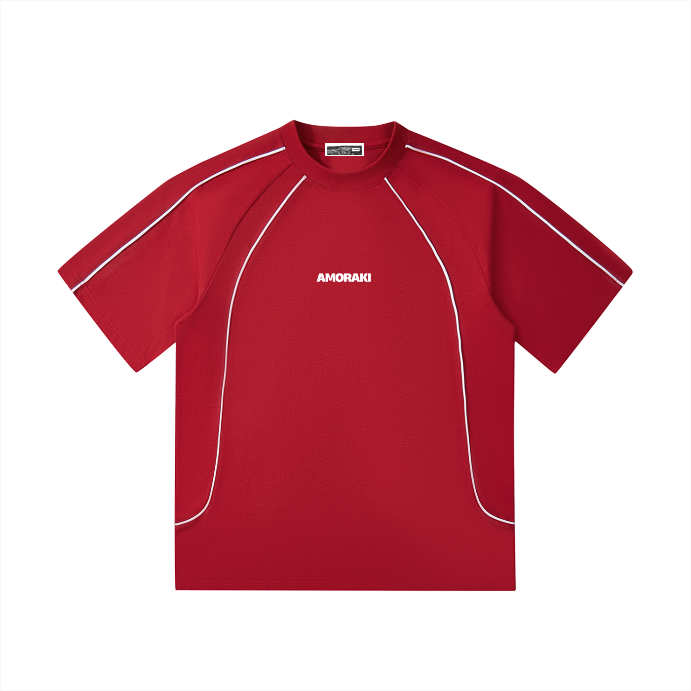 AMORAKI CONTRAST STITCH RAGLAN TEE