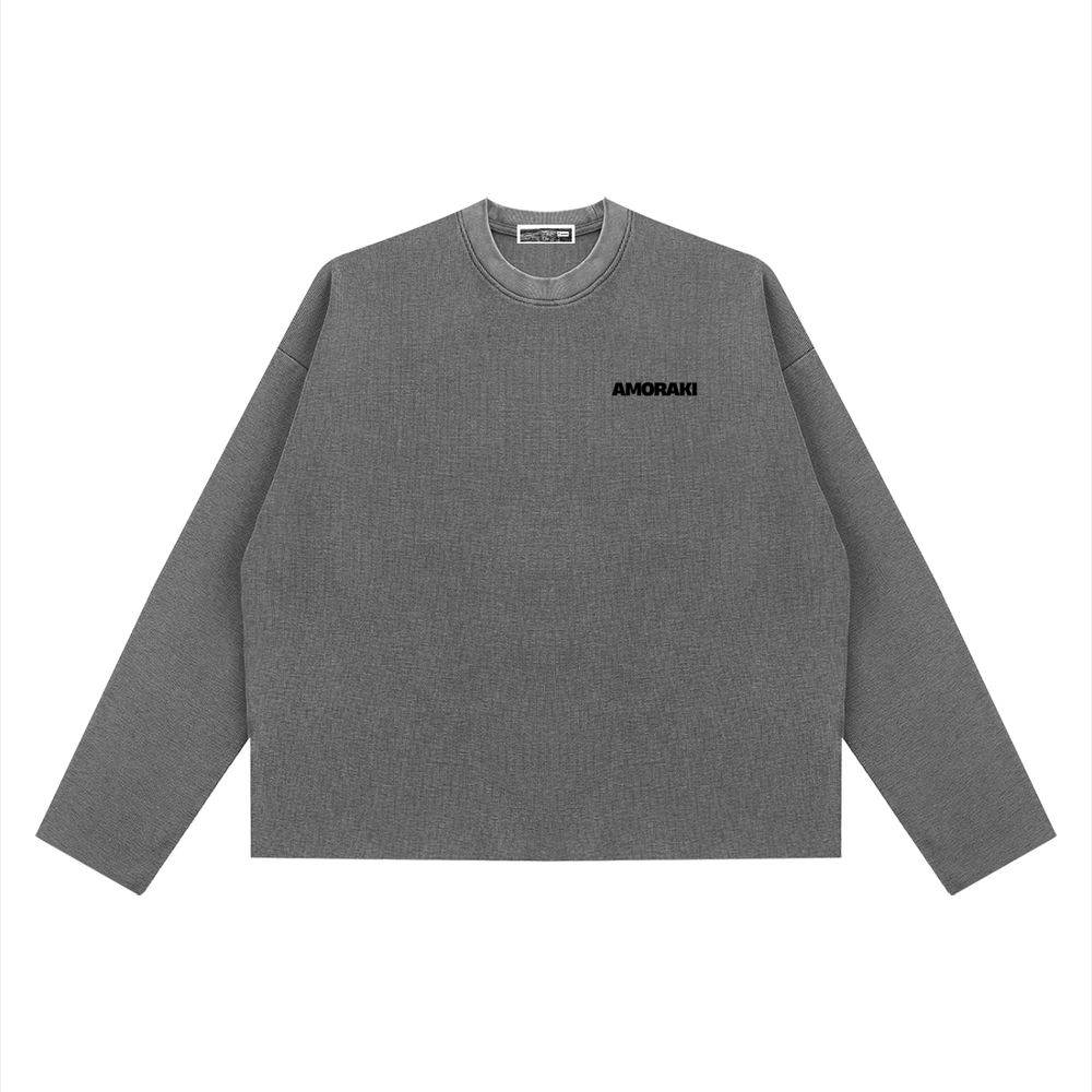 AMORAKI VINTAGE WASH WAFFLE BOXY TEE