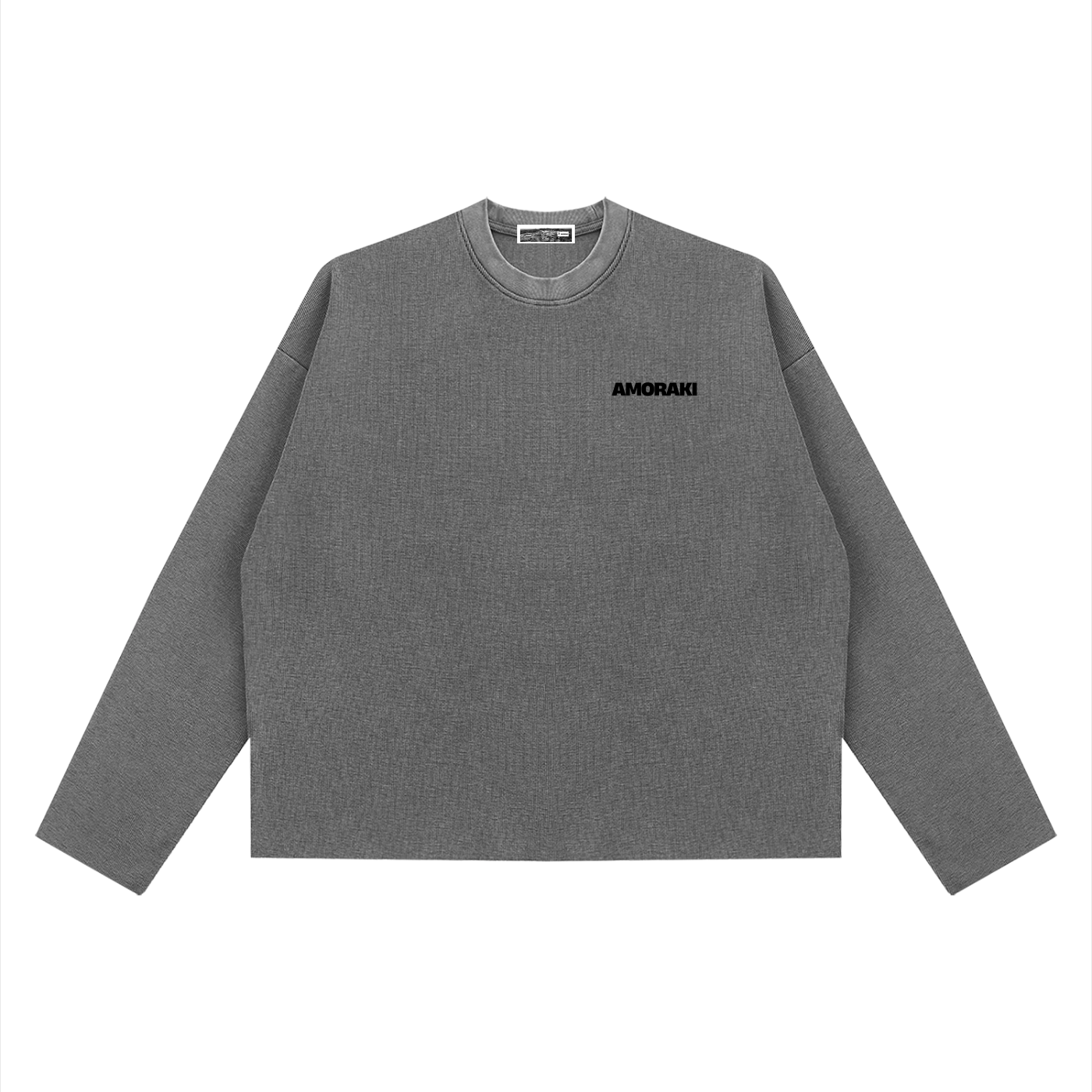 AMORAKI VINTAGE WASH WAFFLE BOXY TEE