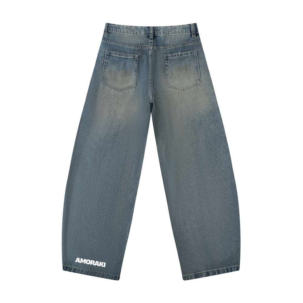 AMORAKI DISTRESSED BARREL DENIM