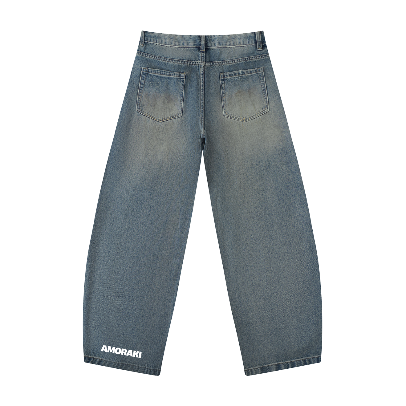 AMORAKI DISTRESSED BARREL DENIM