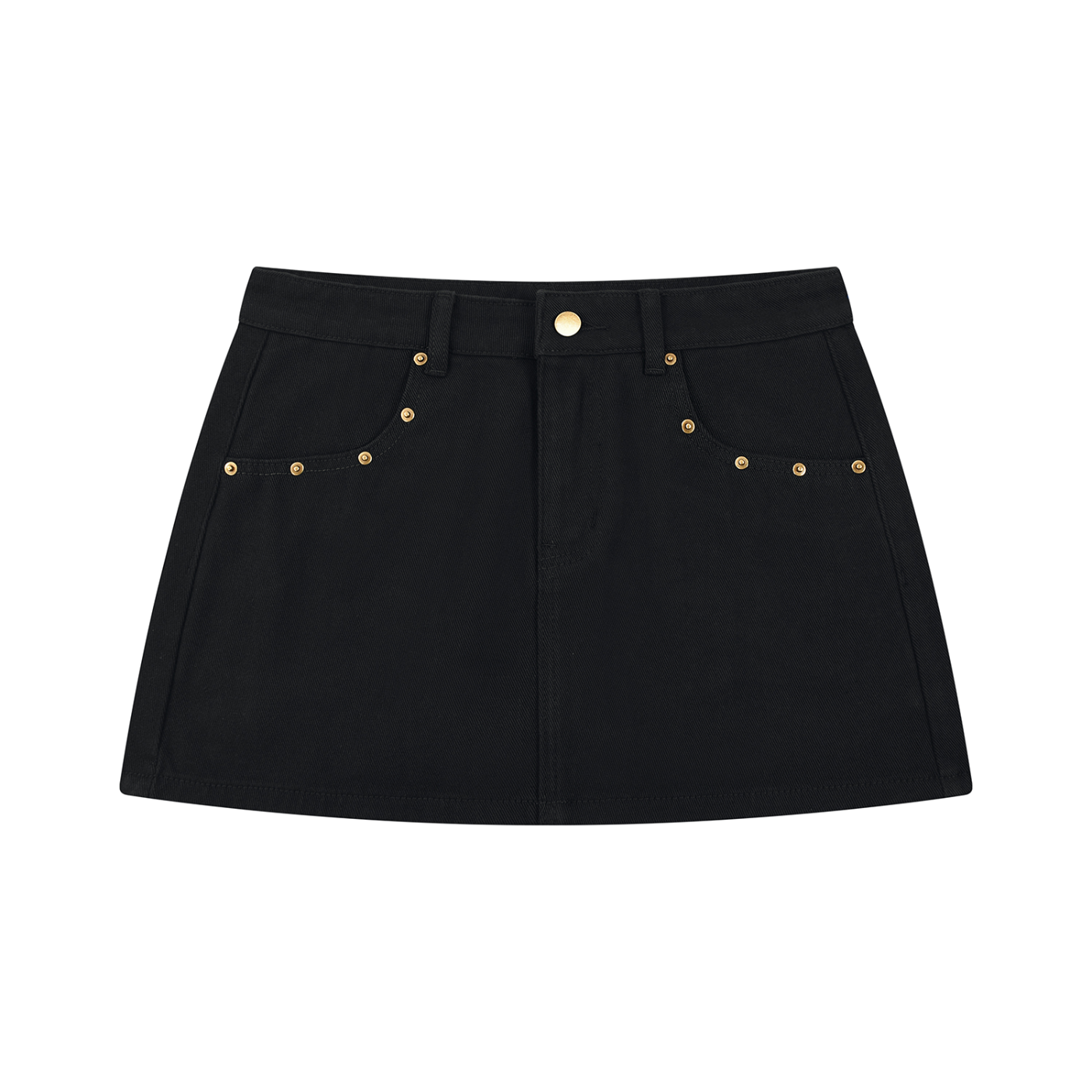 AMORAKI STUDDED DENIM MINI SKIRT