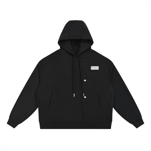 AMORAKI CONTRAST BUTTON HOODIE