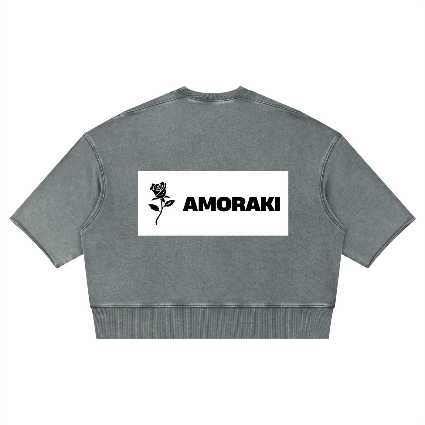 AMORAKI UNISEX MINERAL WASH BOXY TEE