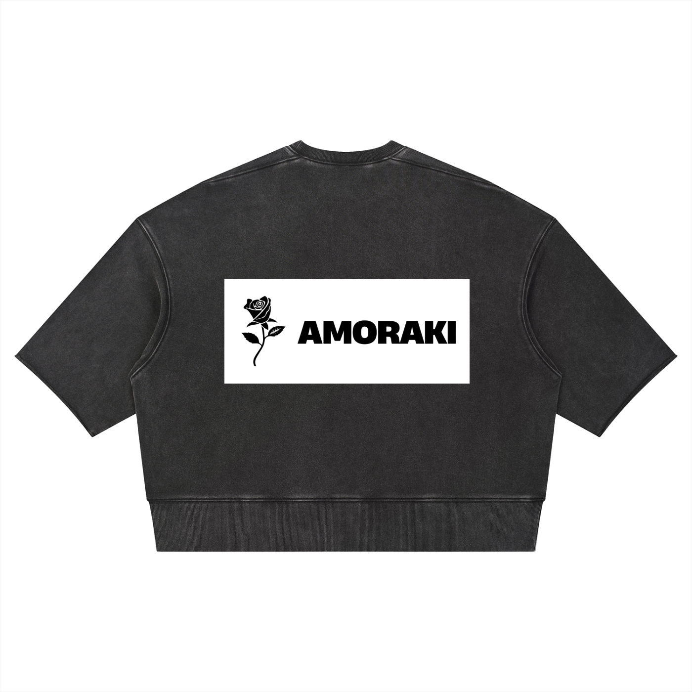 AMORAKI UNISEX MINERAL WASH BOXY TEE