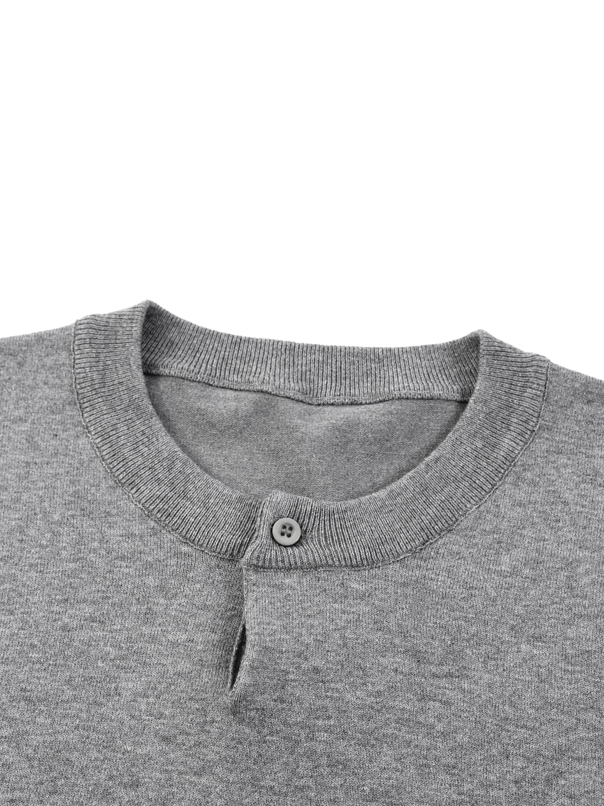 AMORAKI COTTON KNIT HENLEY TEE