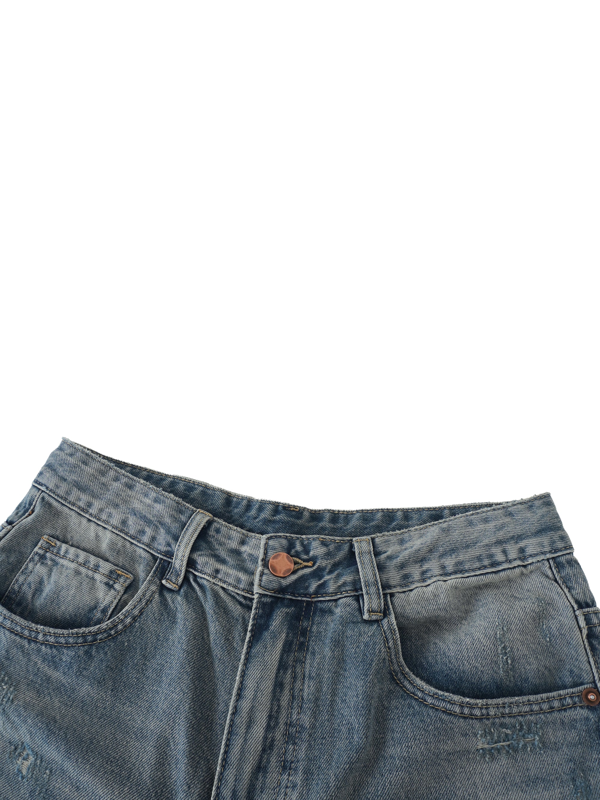 AMORAKI DISTRESSED BARREL DENIM