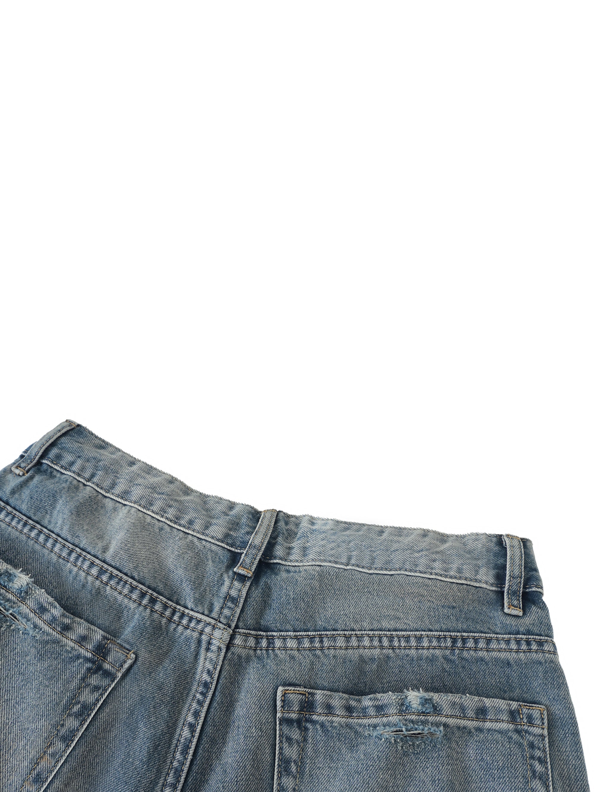 AMORAKI DISTRESSED BARREL DENIM