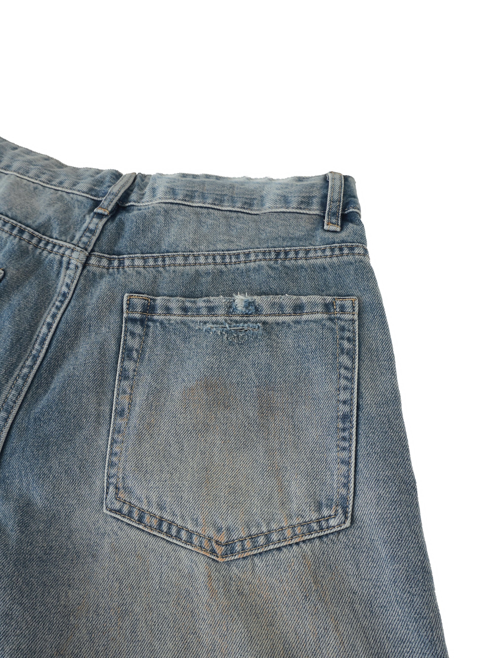 AMORAKI DISTRESSED BARREL DENIM